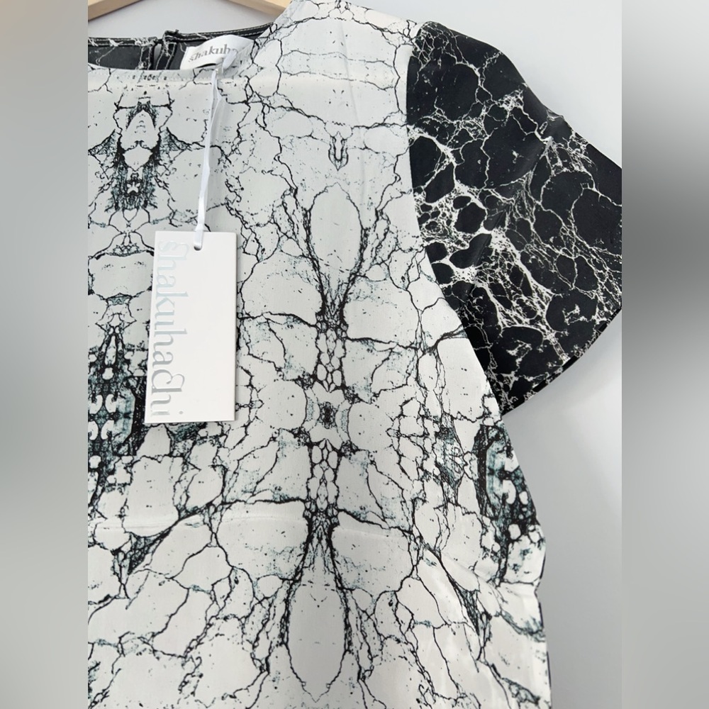 MARBLE SILK T-SHIRT (LONG WEEKEND SALE) - Picture 3 of 7